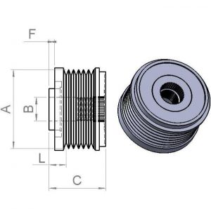 Poulie d'alternateur Ina pour alternateur AUTOSTARTER POLAND AFP3006 - vue 2