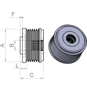 Poulie d'alternateur compatible pour alternateur ZEN 5507 - vue 2