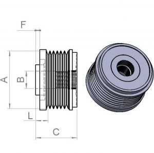 Poulie d'alternateur Litens pour alternateur BOSCH F00M591118 - vue 2