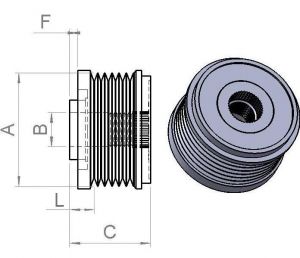 Poulie d'alternateur Litens pour alternateur VALEO 2611067 - vue 2