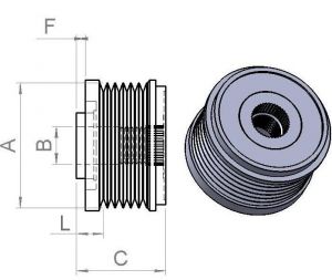 Poulie d'alternateur Ina pour alternateur AUTOSTARTER POLAND AFP0108INA - vue 2
