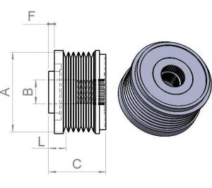 Poulie d'alternateur Ina pour alternateur VALEO 588138 - vue 2