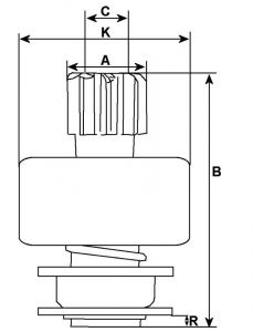 Lanceur compatible pour démarreur BOSCH 0001153013 - vue 2