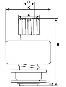 Lanceur compatible pour démarreur BOSCH 0001147408 - vue 2