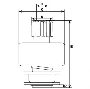 Lanceur compatible pour démarreur BOSCH 0001360051 - vue 2