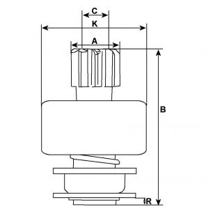 Lanceur compatible pour démarreur EUROLEC-HCUK 10132 - vue 2