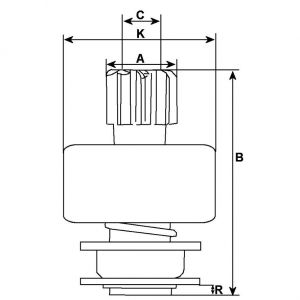 Lanceur compatible pour démarreur BOSCH 2006209542 - vue 2