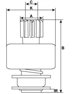Lanceur compatible pour démarreur BIRKSON BK6N1472 - vue 2