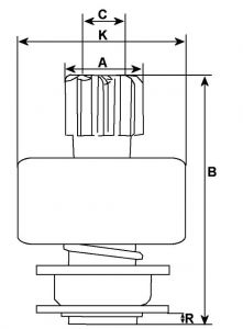 Lanceur compatible pour démarreur REMY (DELCO) 10492409 - vue 2