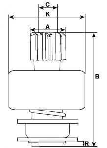 Lanceur compatible pour démarreur EUROLEC-HCUK 10706 - vue 2