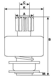 Lanceur compatible pour démarreur BOSCH 0001223021 - vue 2