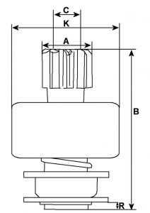 Lanceur compatible pour démarreur BOSCH 0001231040 - vue 2