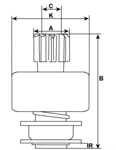 Lanceur compatible pour démarreur BOSCH 0001125504 - vue 2
