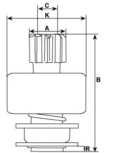 Lanceur compatible pour démarreur EUROLEC-HCUK 10689 - vue 2