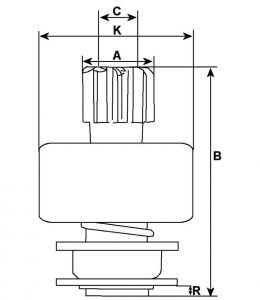 Lanceur compatible pour démarreur VALEO TS22E8 - vue 2