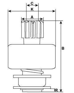 Lanceur compatible pour démarreur MITSUBISHI M2T85671 - vue 2