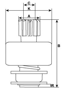 Lanceur compatible pour démarreur BOSCH 0001366003 - vue 2