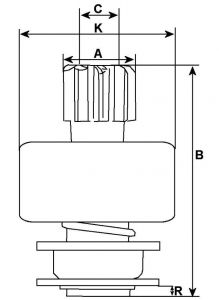Lanceur compatible pour démarreur MITSUBISHI M2T88572ZC - vue 2