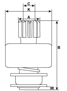 Lanceur Bosch pour démarreur BOSCH 1006210163 - vue 2