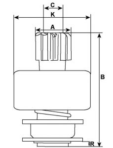 Lanceur compatible pour démarreur BOSCH 0001138012 - vue 2