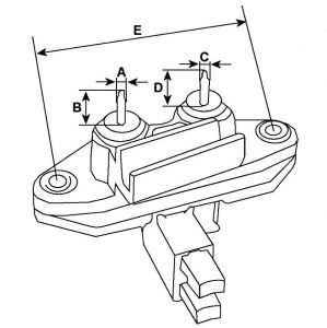 Porte balais compatible pour alternateur BOSCH 0120450016 - vue 3