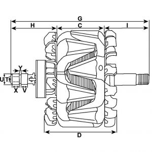 Rotor d'alternateur compatible pour BOSCH 1124035029 - vue 3