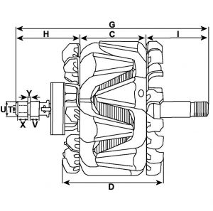 Rotor d'alternateur compatible pour BOSCH 1124033005 - vue 3