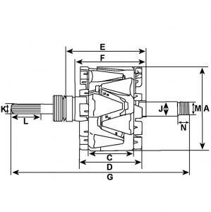 Rotor d'alternateur compatible pour BOSCH 0120689543 - vue 2