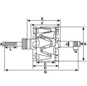 Rotor d'alternateur compatible pour BOSCH 0120468117 - vue 2