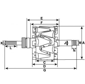 Rotor d'alternateur compatible pour BOSCH 1124034678 - vue 3