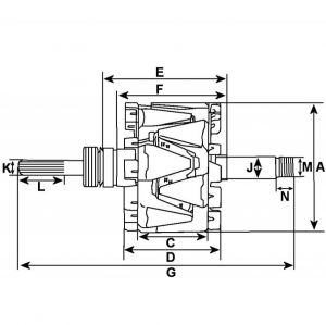 Rotor d'alternateur compatible pour VALEO A11VI36 - vue 5