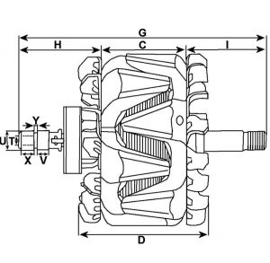 Rotor d'alternateur compatible pour BOSCH F000LD0211 - vue 3