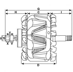 Rotor d'alternateur Bosch pour BOSCH F00M121616 - vue 2