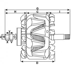 Rotor d'alternateur compatible pour FORD F6OU10335BA - vue 2