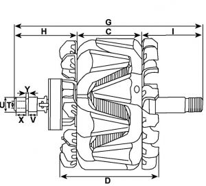Rotor d'alternateur compatible pour BOSCH 0124225062 - vue 2