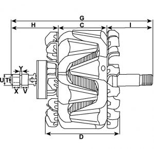Rotor d'alternateur compatible pour BOSCH 1124035540 - vue 2