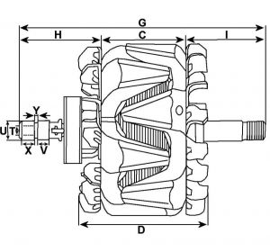 Rotor d'alternateur Bosch pour BOSCH 0124555017 - vue 2