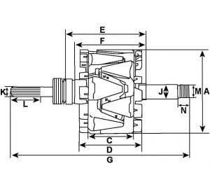Rotor d'alternateur Bosch pour BOSCH 0124555017 - vue 3