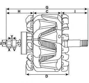 Rotor d'alternateur compatible pour BOSCH 0124525083 - vue 2