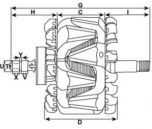 Rotor d'alternateur compatible pour KIA 3730027013 - vue 2
