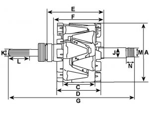 Rotor d'alternateur compatible pour KIA 3730027013 - vue 3