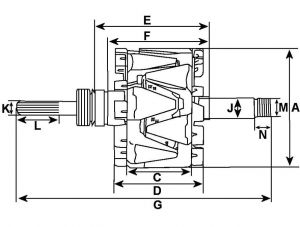 Rotor d'alternateur compatible pour REMY (DELCO) 331772 - vue 3