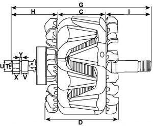 Rotor d'alternateur compatible pour OPEL 13579666 - vue 2