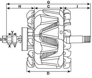Rotor d'alternateur Bosch pour FORD 1572736 - vue 2