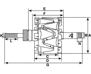 Rotor d'alternateur Bosch pour FORD 1572736 - vue 3