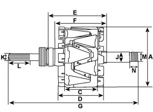 Rotor d'alternateur compatible pour BOSCH 0123320041 - vue 7