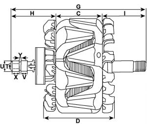 Rotor d'alternateur compatible pour MERCEDES BENZ 0121546802 - vue 2