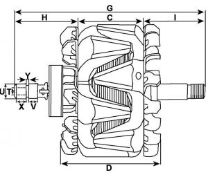 Rotor d'alternateur Bosch pour BOSCH 0124655006 - vue 3