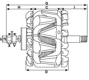 Rotor d'alternateur Bosch pour AUTOSTARTER POLAND AR0077BOSCH - vue 3