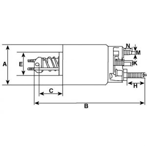 Solénoide compatible pour démarreur VALEO D11E164 - vue 3